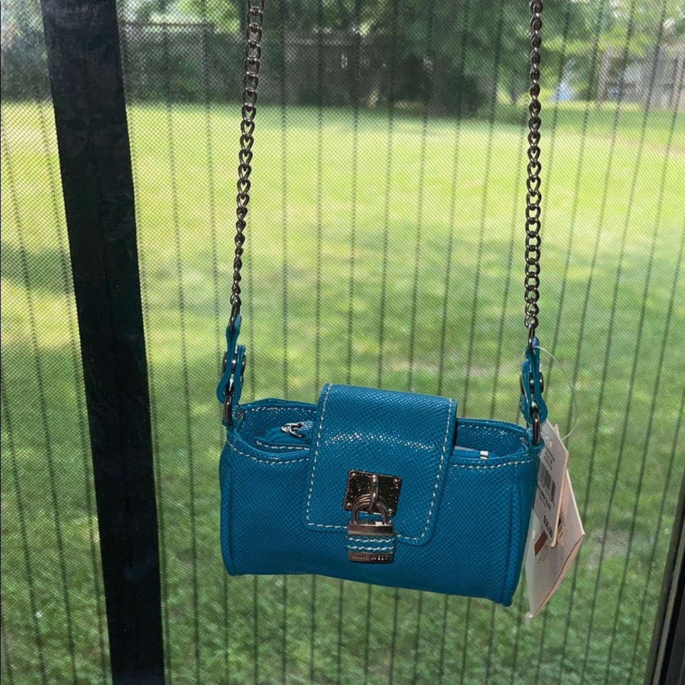 NINE WEST Blue Chain Strap Mini Bag